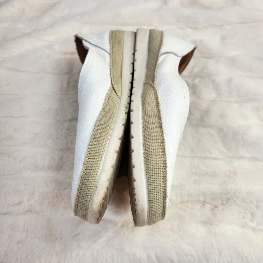 Verbenas‎ Carmen White Leather Espadrille Slip On Flats Spain Size 41 US 10/10.5